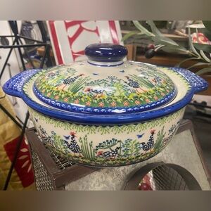 Unikat Polish Pottery Round Baker
